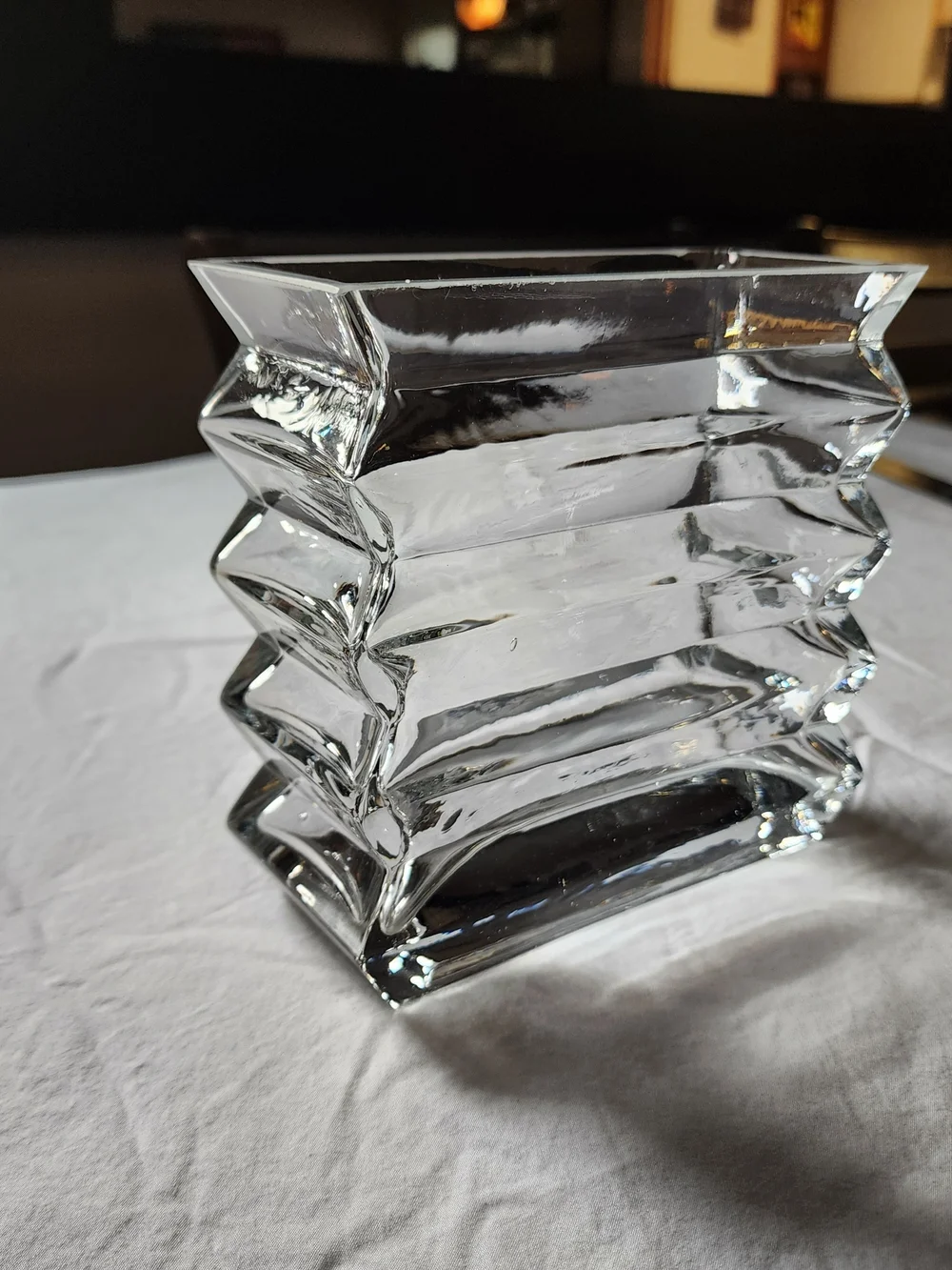 Clear Glass Zigzag Accent Vase - Modern Home Accents